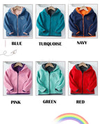 Manteau polaire enfant à capuche – Double épaisseur et fermeture éclair