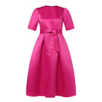 Plus Size Women Stain Dress 2024 Summer Sexy Puff Sleeve Evening Party Dress VONDA Beach Sundres Casual Loose Robe Vestidos