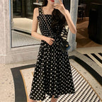robe femme Summer Polka Dot Womens Dresses Elegant Square Neck