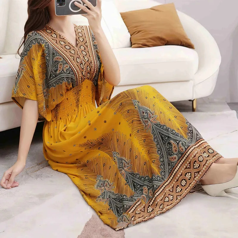 Robe Longue Bohème Imprimée