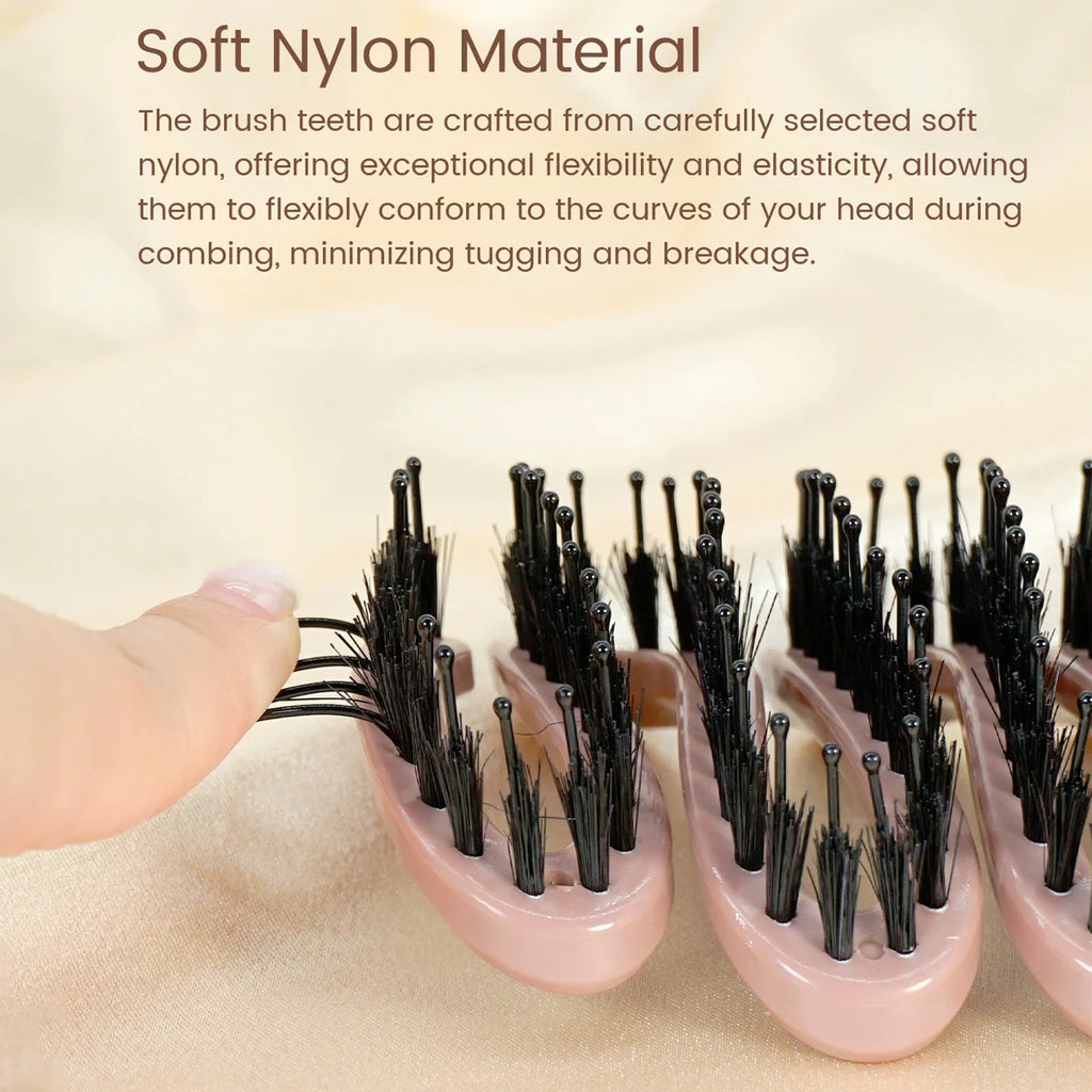 Vent Hair Brush with Black Bristles Scalp Massage Detangling Hair Styling Tool for Curly Straight Hair Men Women Daily Use