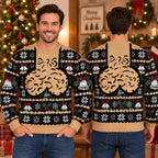 Men Christmas Ugly Shirt Funny Chest Hair Suspender Crew Neck Long Sleeve Snowflake Bell Green Red Blue Xmas Party Gifts