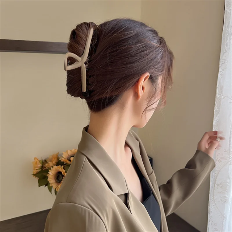 New large pan hair clip net red hair clip women's back hair clip hair volume more shark clip headwear