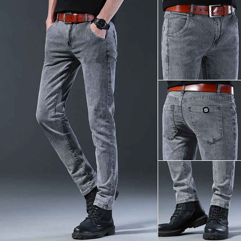 Jean gris slim homme – Denim stretch streetwear