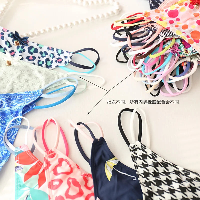 New Solid Nylon Direct Selling Girls Panties students fashion Briefs Young Girl Underwear Leopard  6pc/lot lovely