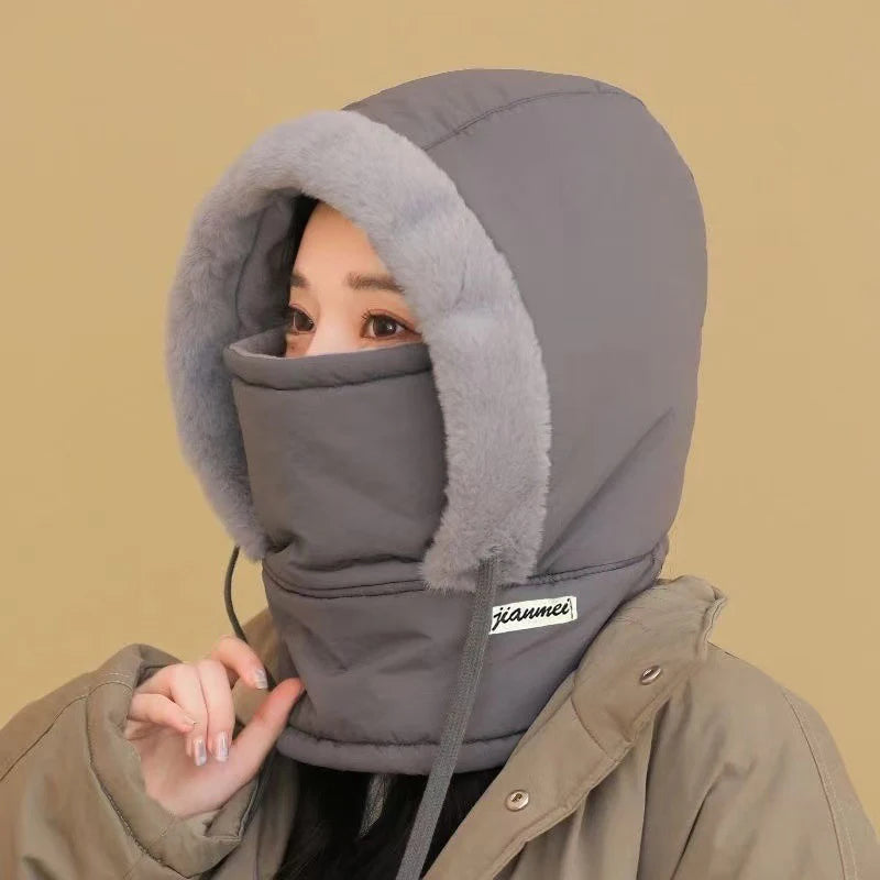 Cold Weather Thermal Balaclava Scarf Winter Windproof Hood Hat Plush