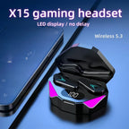X15 TWS Wireless Bluetooth Headset LED Display Gamer Earbuds with Mic