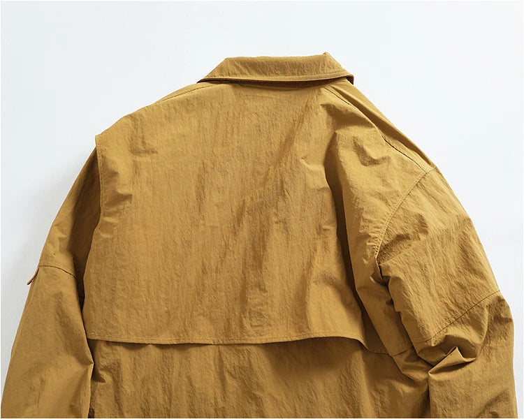 Veste Cargo Réversible Homme A+B – Poches Multiples Casual Américain Automne Hiver