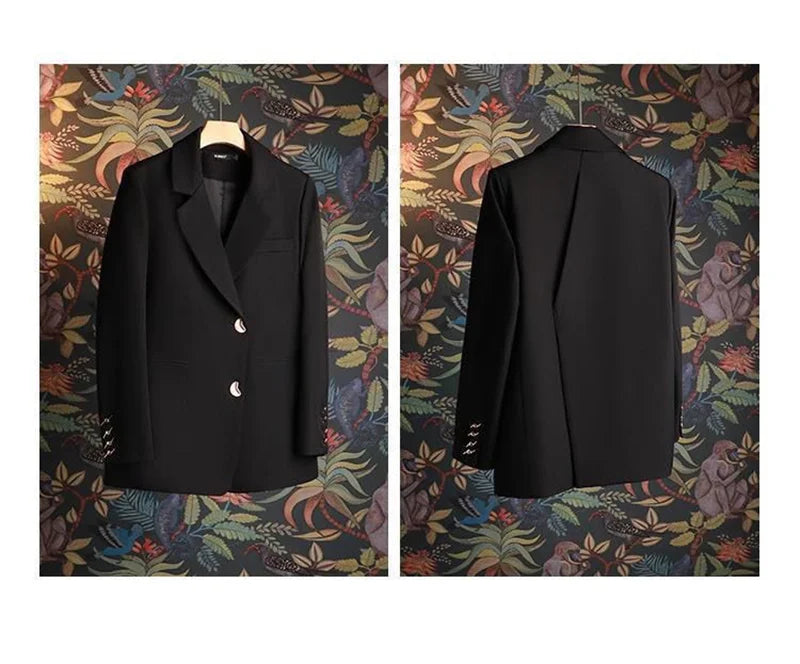 Blazer Femme Style Coréen – Veste Tailleur Élégante Col V Printemps Automne