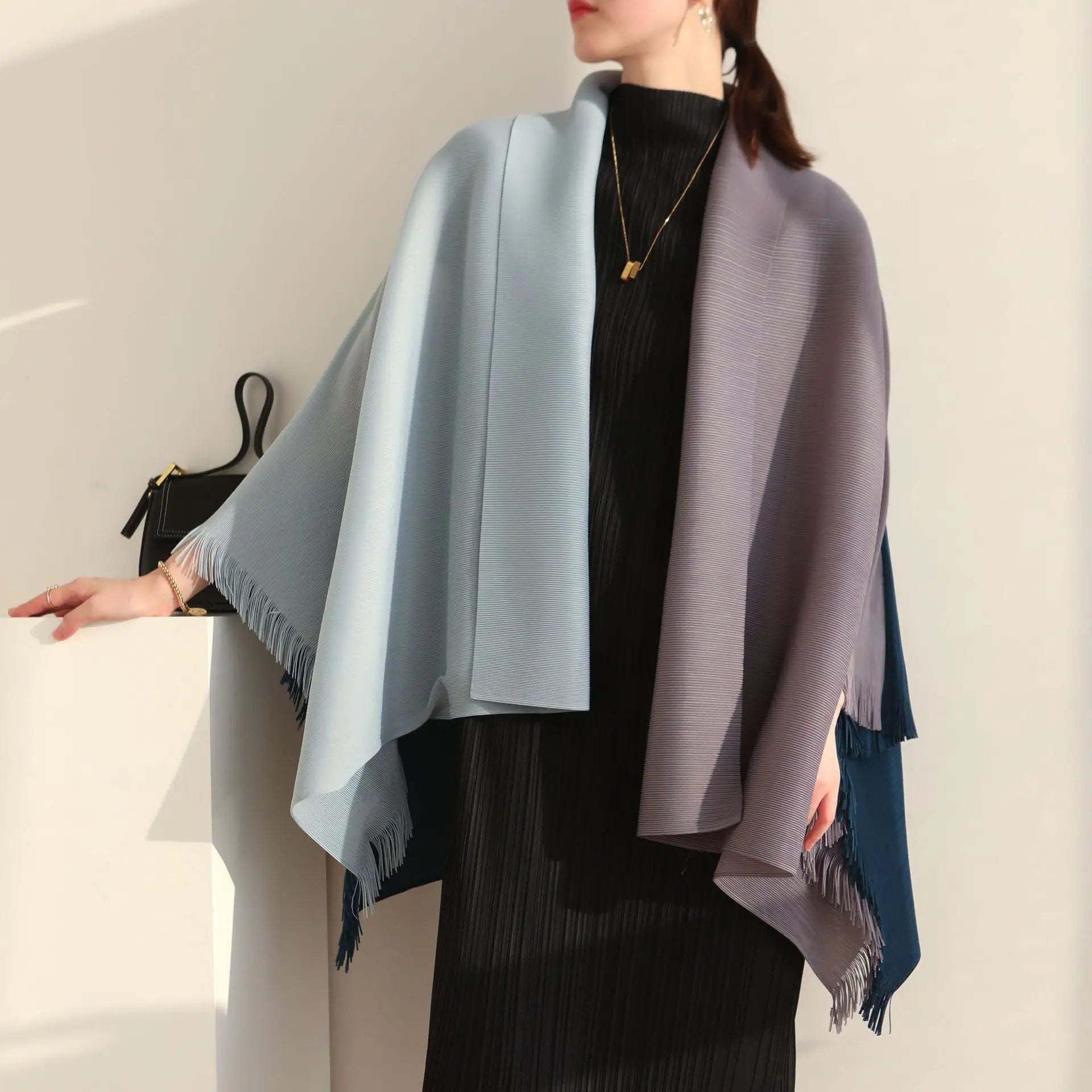 Trench-Coat Femme Plissé LANMREM – Col Revers Ample Cardigan Printemps Été 2025