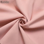 Women Fashion OL Work Sundress ZANZEA Elegant Summer Short Sleeve
