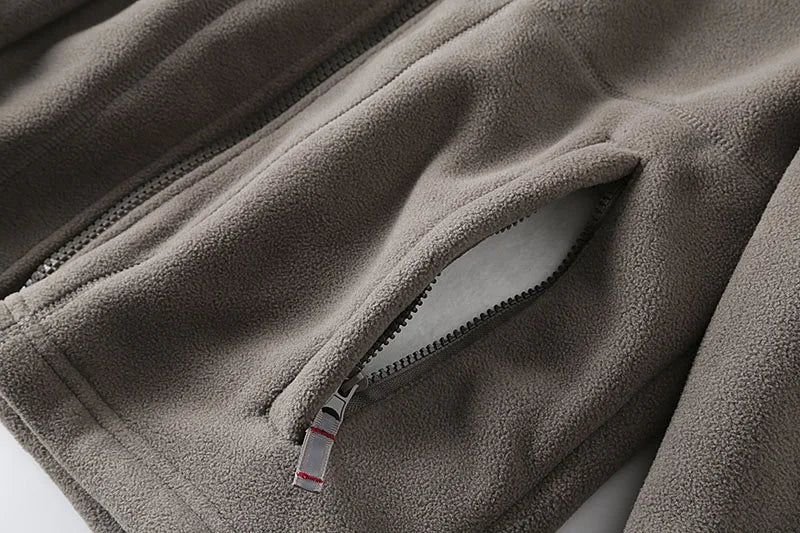 2025 New Winter Thicken Fleece Men Jacket Pockets Casual Polar Jackets Outdoor Cold-Proof Warm Overcoat Plus Size Outwear