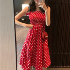 robe femme Summer Polka Dot Womens Dresses Elegant Square Neck