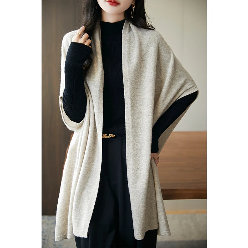 Cardigan Laine Mérinos 100% Femme – Cachemire Doux Col V Automne Hiver
