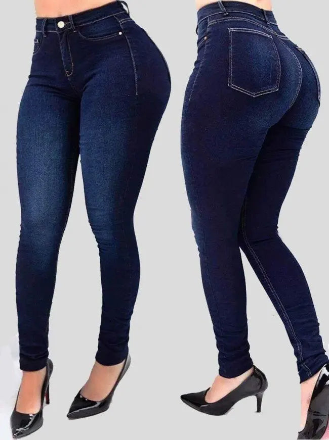 Jeans Donna Sexy Skinny Versatile Pocket Button Retro Trousers Mujeres Женская Одежда Осеняя Elastic Jeans Women Vaqueros Largos