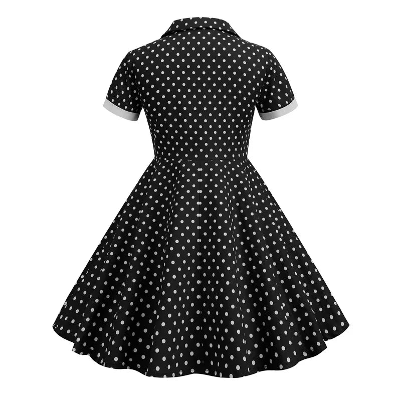 Vintage Dot Dress for Kids Girl Cosplay Party Princess Summer Prom Dress School Performance Clothing Full Pringting Children Dre