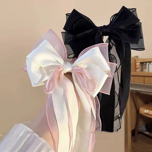1/6 Pcs Women's Hair Clip Bow Elegant Sweet Cute Kawaii Hairpins Fashionable Trendy Versatile Lace Lolita Hair Accessories Girls