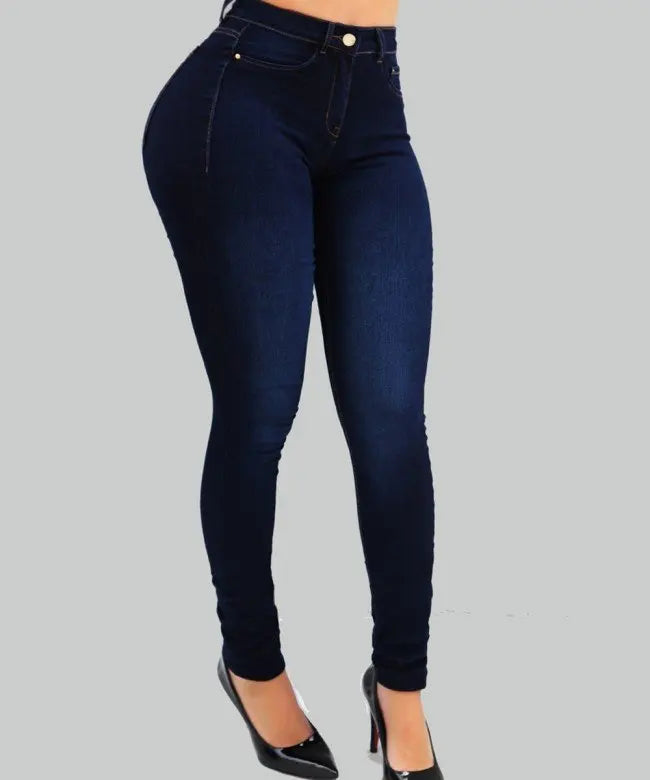 Jeans Donna Sexy Skinny Versatile Pocket Button Retro Trousers Mujeres Женская Одежда Осеняя Elastic Jeans Women Vaqueros Largos