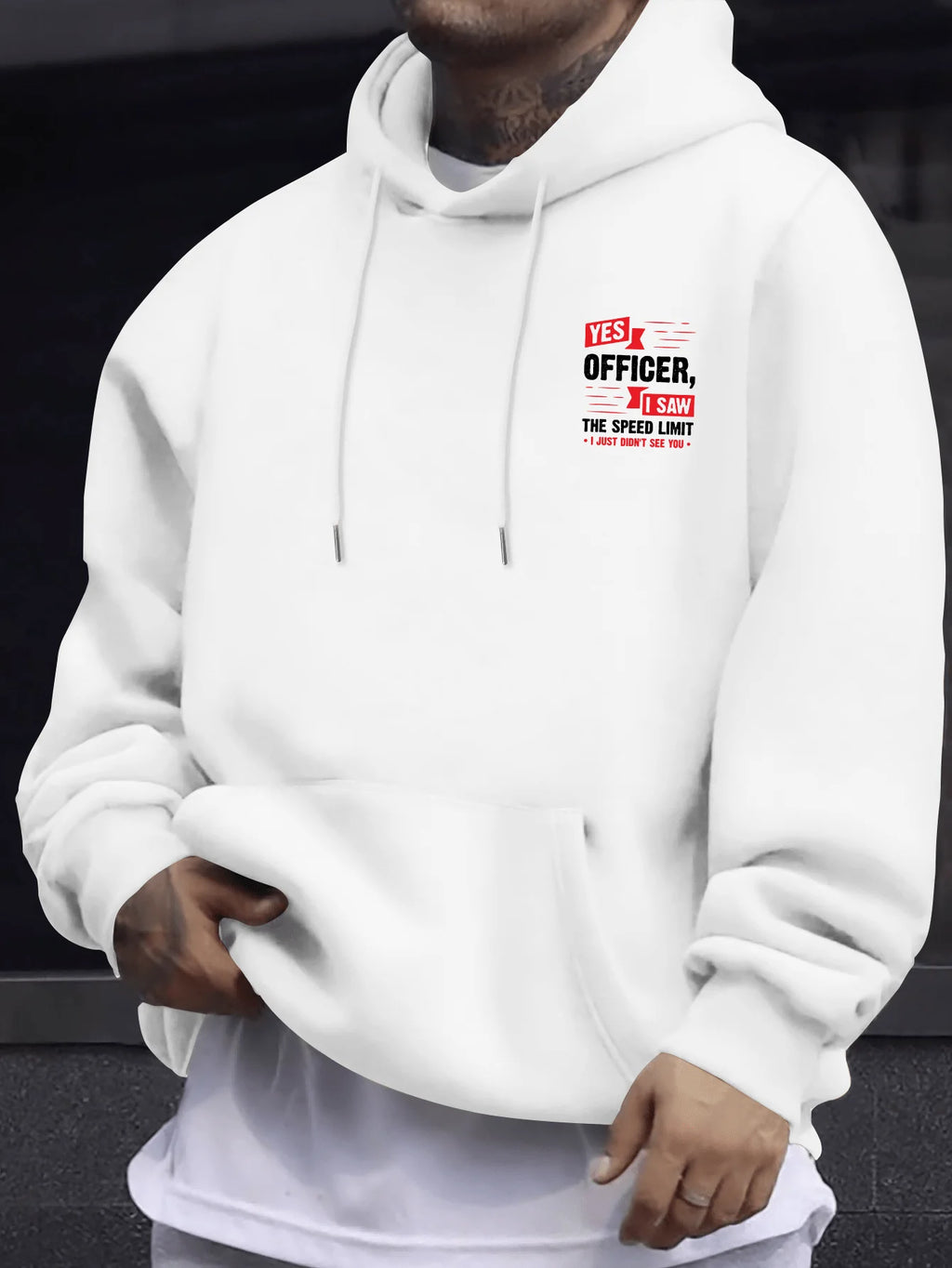 Hoodie homme imprimé – Coupe ample en molleton