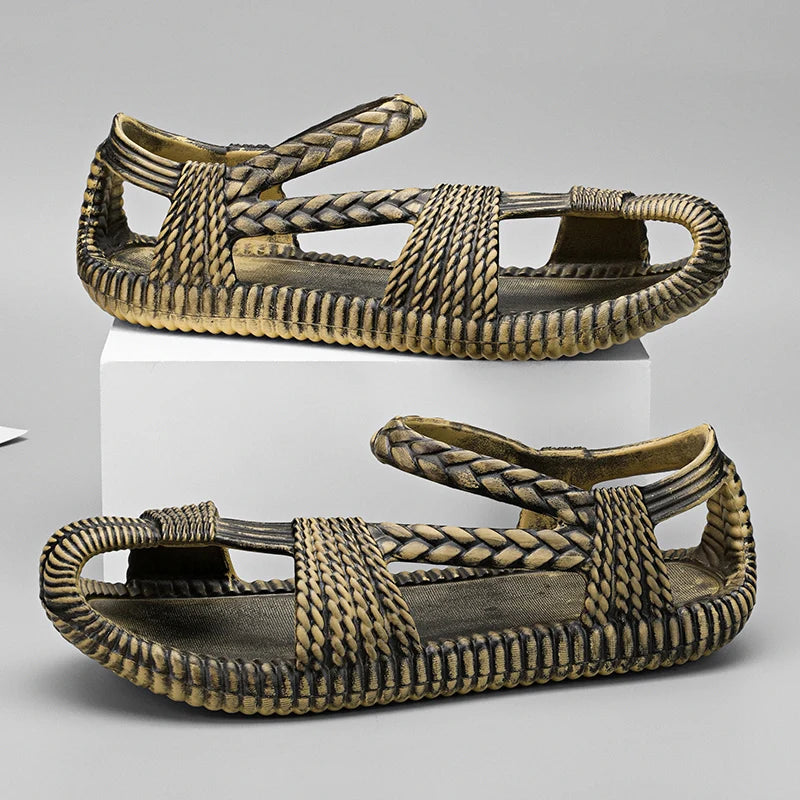 Sandales Homme Tressées – Tongs Plage Légères Été Semelle EVA