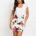 Dresses For Women Summer Style 2025 New Elegant Floral Printing Splicing Sexy Dresses Casual Office Lady Vestido Female Clothing
