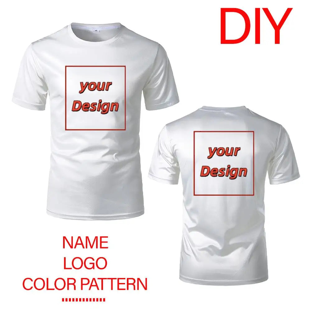 Customizable DIY T-shirts For Men And Women Personalized Logo Print Tees Summer Outdoor Breathable Quick-drying Sportswear