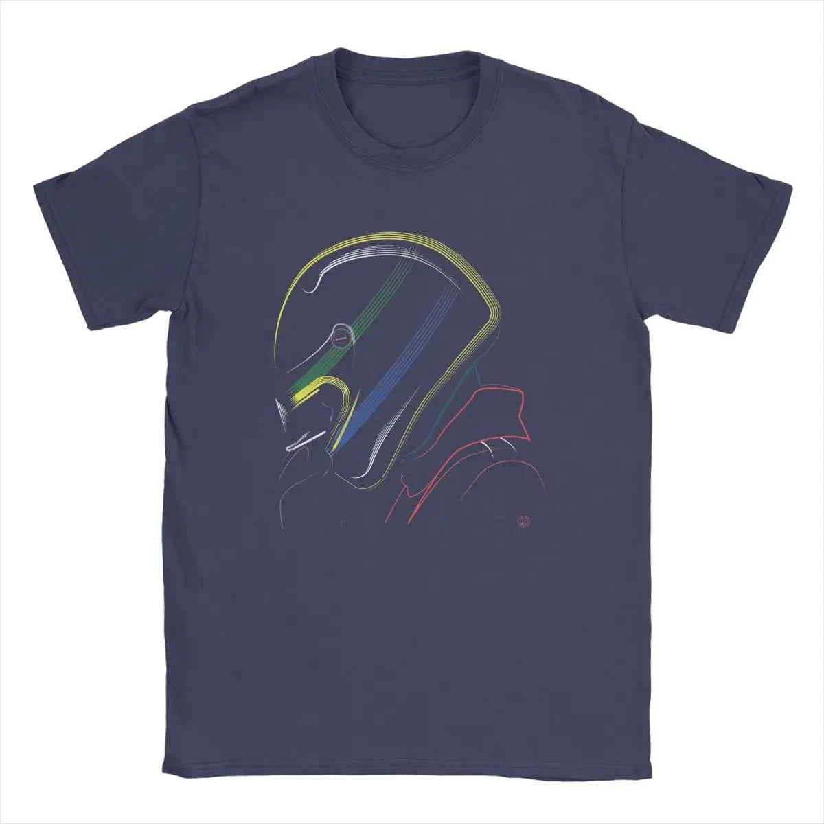 Men Ayrton Senna Helmet T Shirt 100% Cotton Clothing Unique Short Sleeve Round Collar Tees Graphic T-Shirt