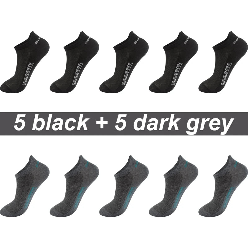 High Quality 10Pairs Men Socks Combed cotton 100% Summer Sports Sock Plus Size EUR38-48