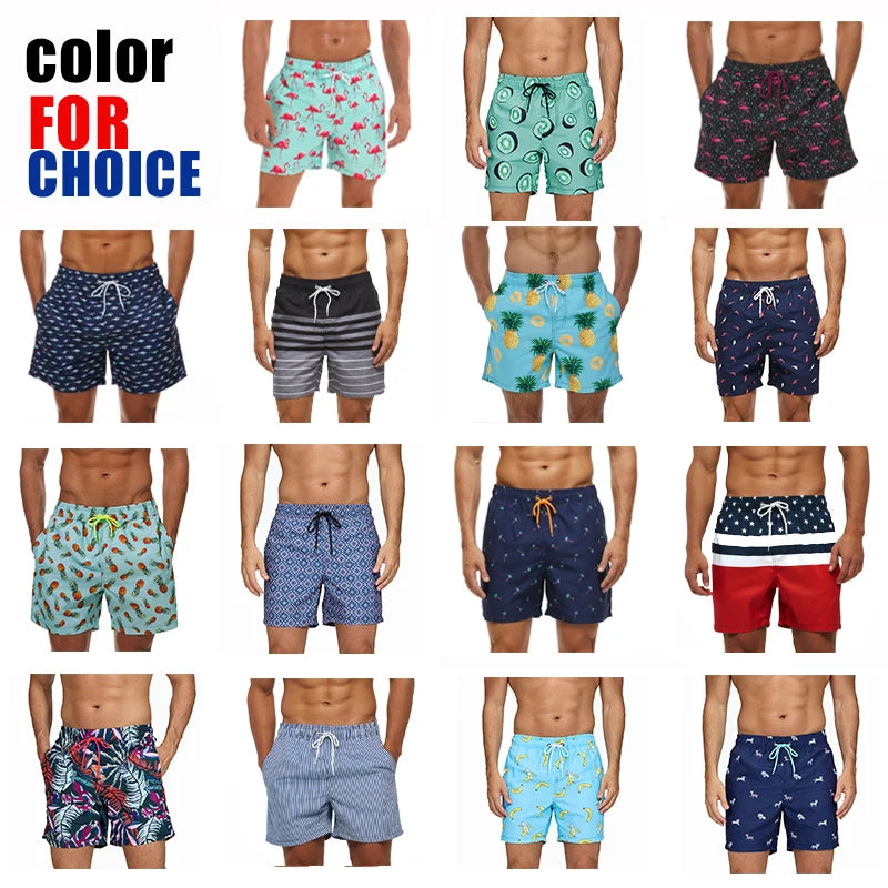 ESCATCH Fast Dry Men's Board Shorts Vertical Stripe New Arrival 2026 Summer Beach Surfing Breathable Mesh Liner Plus Size Shorts