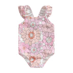 Baby Girls Swimwear Infant Off Shoulder Sleeveless Floral Print