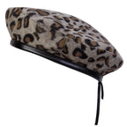 Unisex Fur Leopard Print Beret Men and Women Painters Hats Autumn Winter Warm Berets Flat Caps