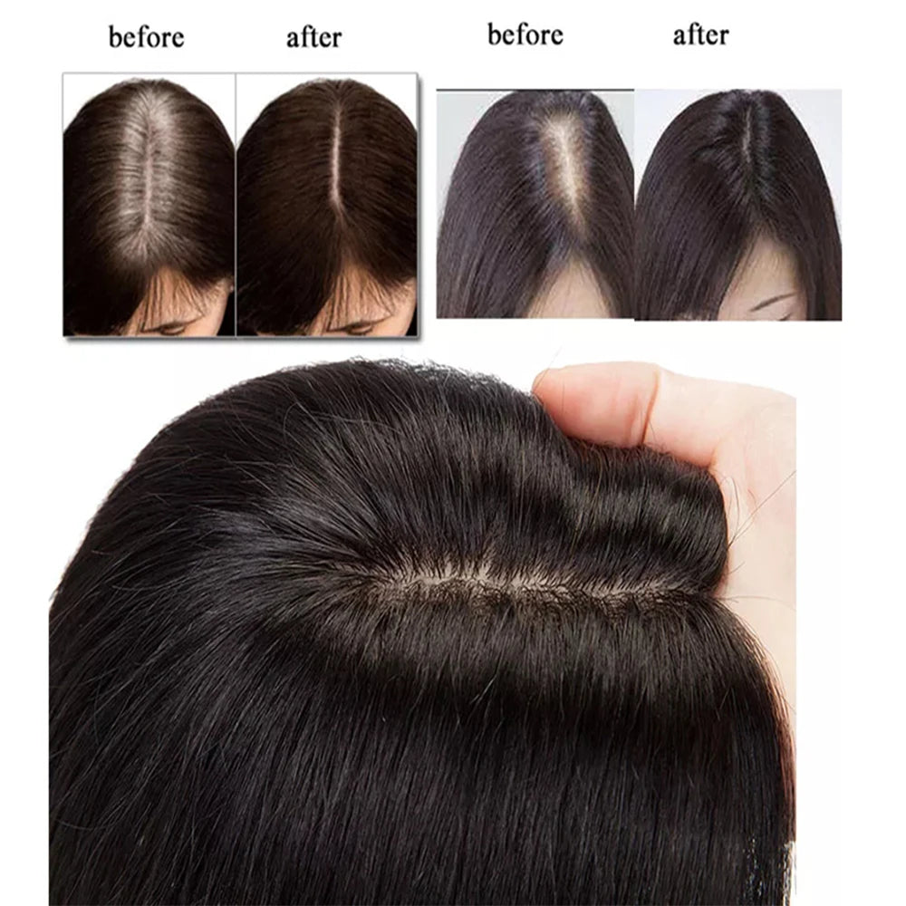 Best Quality European Remy Hair Topper 15x16cm Meddium Brown Straight Silk Base Human Hair Women Toupee 12-20inch