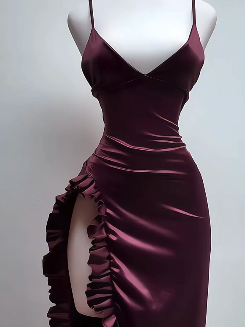 Best-selling new-style European cross-border dress with high-end style. Sexy V-neck backless halter top girl's dress.