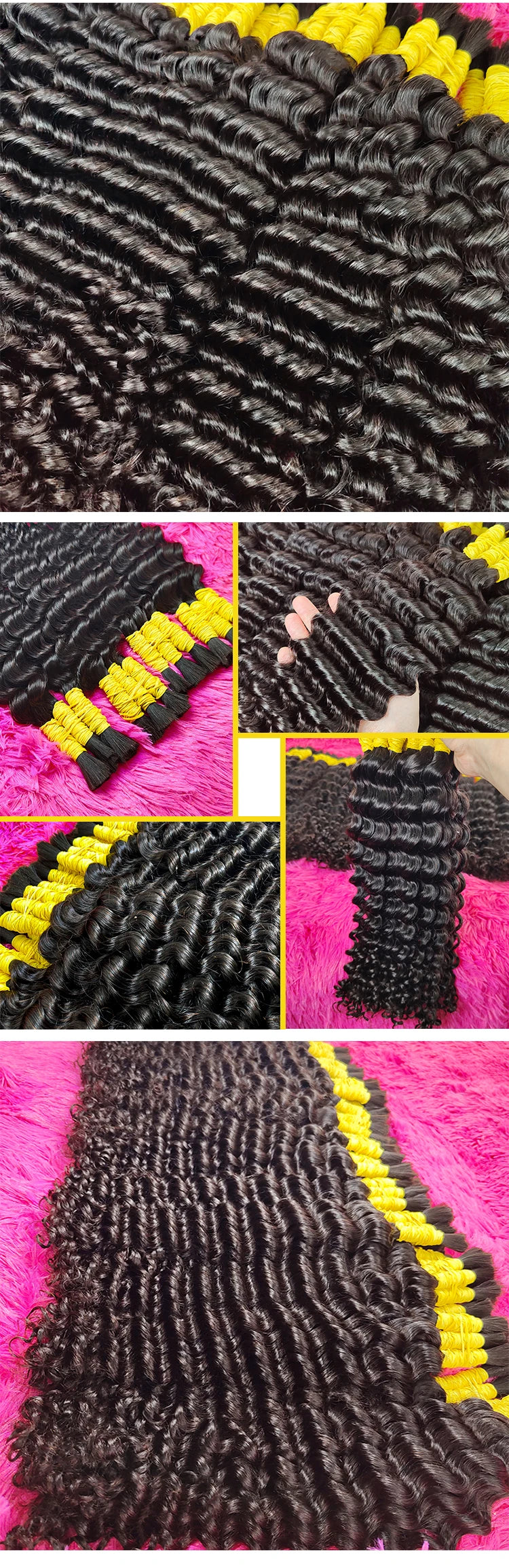 Perruque Cheveux Indiens Humain 100% Bulk Deep Loose Wave Curly Bundles Human Hair Bulk For Braiding Hair Human Hair Extensions
