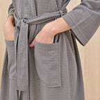 Peignoir Couple Col V – Robe de Chambre Unisexe Manches Longues