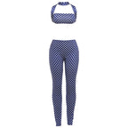 Weird Puss Hottie Polka Dot 2-Piece Set Women Halter Chest Wrapped
