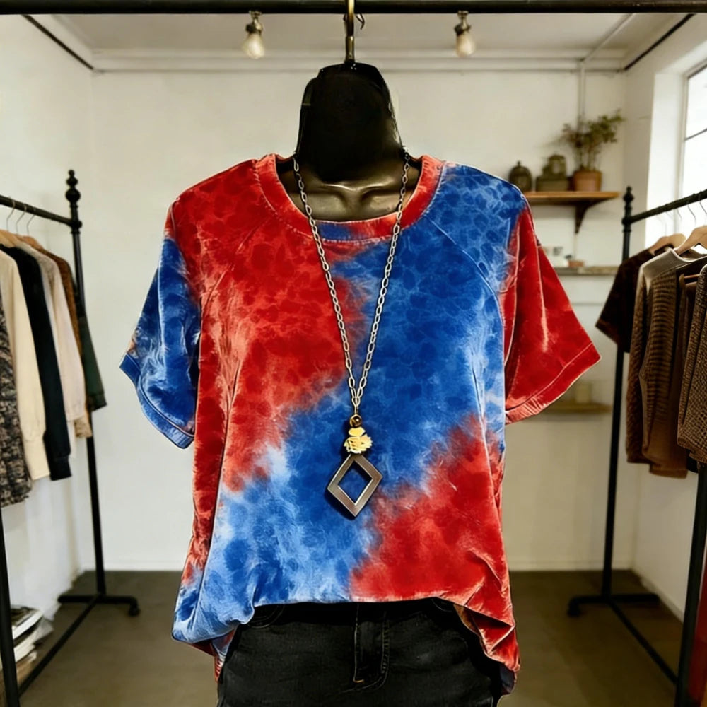 T-shirt femme imprimé dégradé – Streetwear coupe ample
