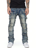 Jean homme évasé avec patch – Workwear streetwear