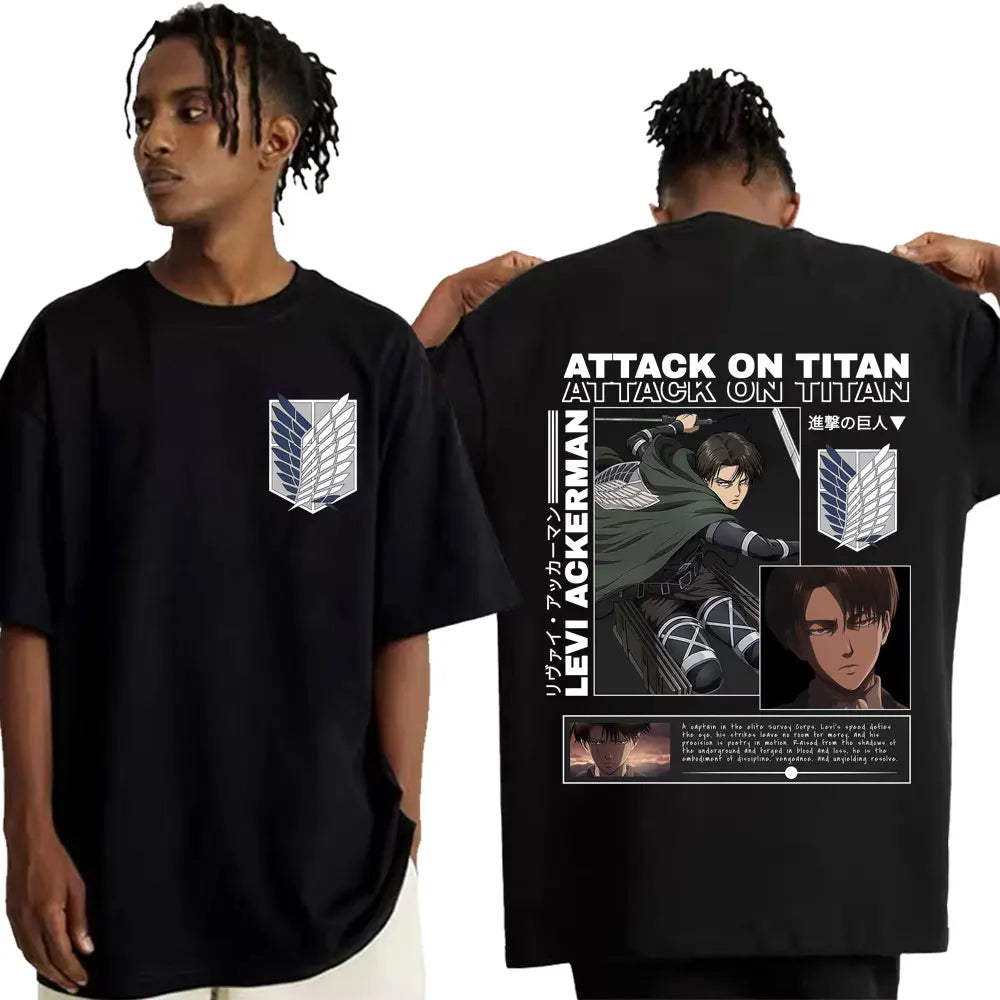 T-shirt Levi Ackerman Attack on Titan – Style vintage