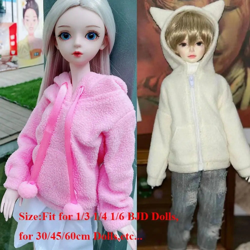 Fashion Doll Plush Hoodies Casual Wears DIY Accessories Cartoon Tops Handmake for 1/3 1/4 1/6 BJD Doll For 30/45/60cm Doll
