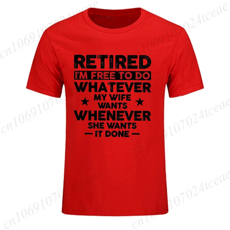 T-Shirt for Men Women,Men's Funny Retirement T-shirt, Husband Retired Hubby Printed T-Shirts for Men & Women Clothing Tops Gift