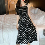 robe femme Summer Polka Dot Womens Dresses Elegant Square Neck