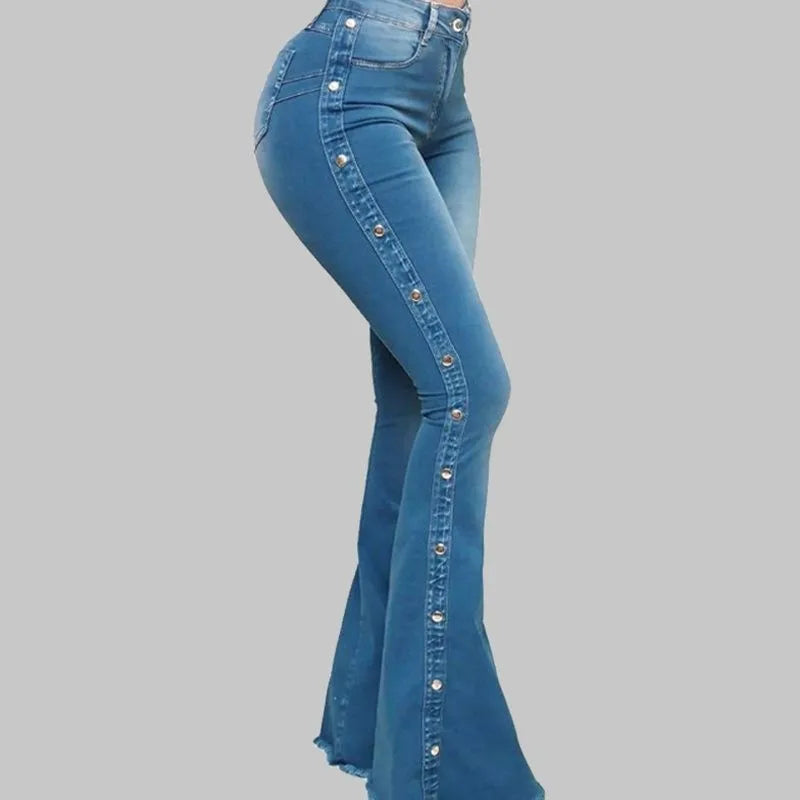 Women's Clothing New Jeans European American 2025 new popular high waisted elastic floor speaker jeans women long pants Jeans