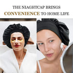 Newly Satin Night Hair Cap Women's Solid Sleeping Hat Sleep Care