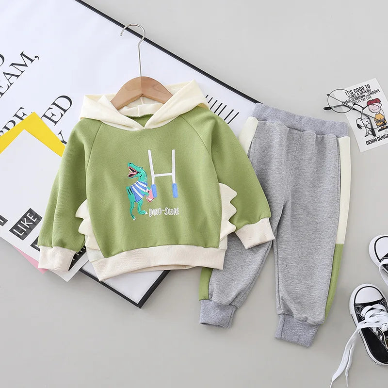 Baby Boys Girls Velvet Hooded Clothing Set Kids Jacket Coat Pants Suit for Sports Suits Tracksuits Toddler Children Clothes Set