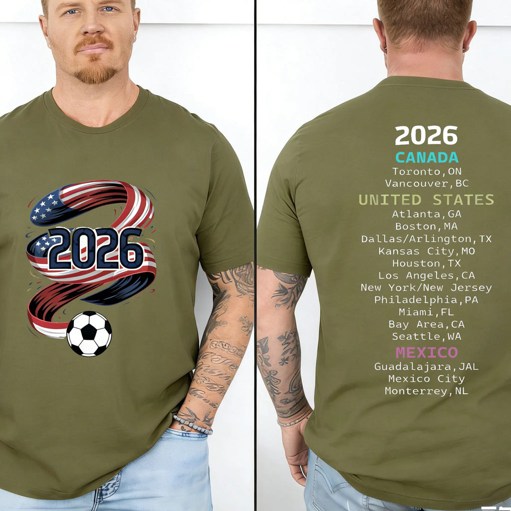 2026 Soccer Part Supplies T-shirts North America Soccer T-Shirt Host Cities List Soccer Fan Gift Shirt Apparel Graphic T Shirts