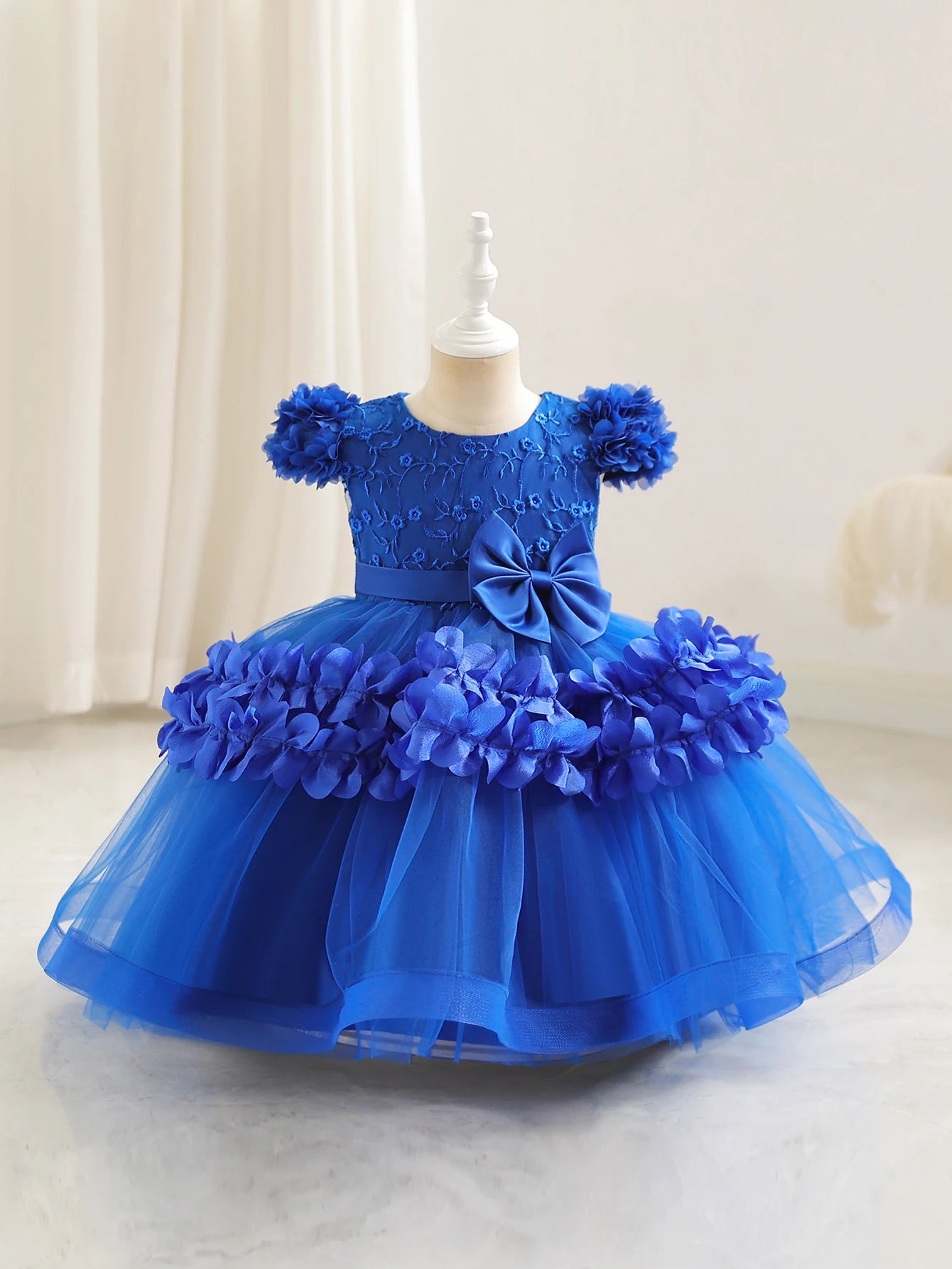 European and American children's lace princess dresses, festive puffy skirts, gauze dresses, floral dresses for baby girls