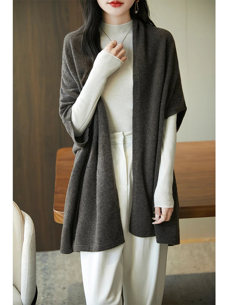 Cardigan Laine Mérinos 100% Femme – Cachemire Doux Col V Automne Hiver