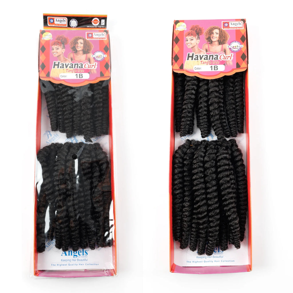 Hot Selling Crochet Hair Curly 8" Havana Curl Synthetic Braids Tangle Free Crochet Braiding Hair Extensions for Woman Ladies