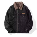 2026 Autumn and Winter Men's New Denim Jacket Fleece Thickened Retro Loose Casual Jacket